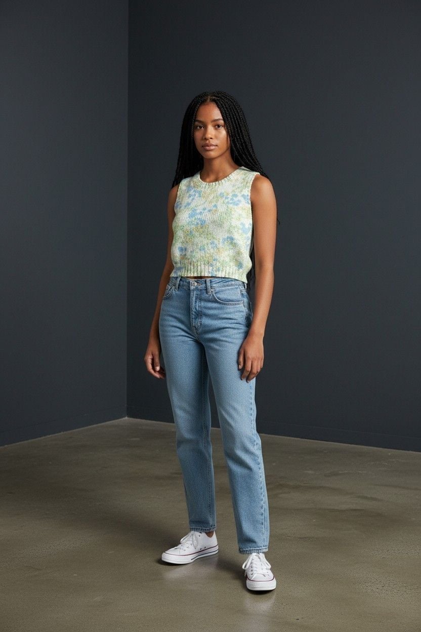 Her Entire Name Says... Grace Floral Knit Crop Tank Top With Open Back